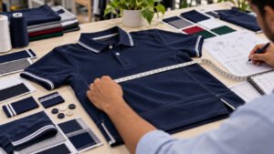 Sports polo shirt measurement and fit checking during product development in Bangladesh